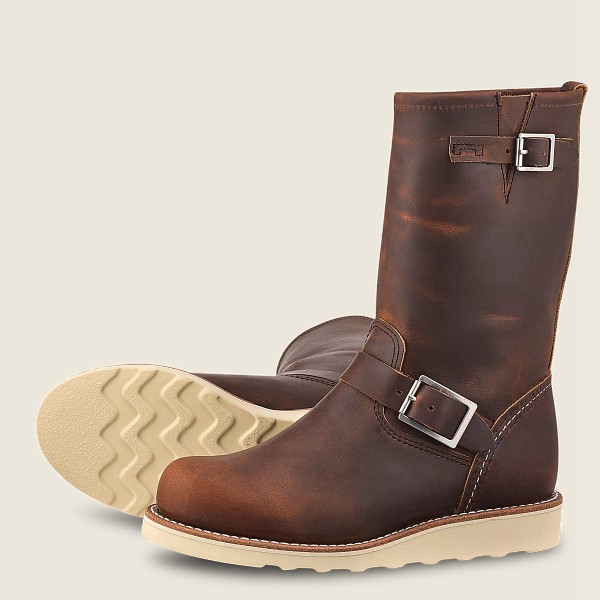 Botas Red Wing Heritage Mujer Marrom Oscuro - Classic Engineer - Tall Rough & Tough Cuero - 643-OIUM